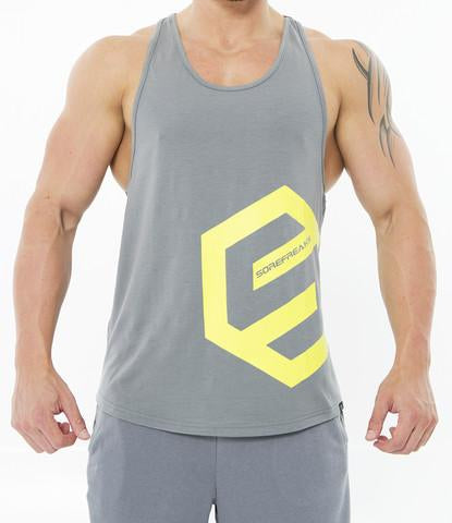 MENS SIDE LOGO DEEP CUT TANK