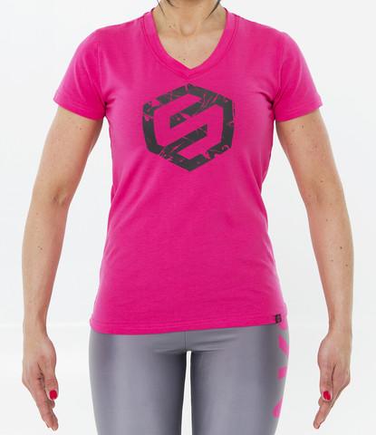 WOMENS SPLASH LOGO V-NECK TEE
