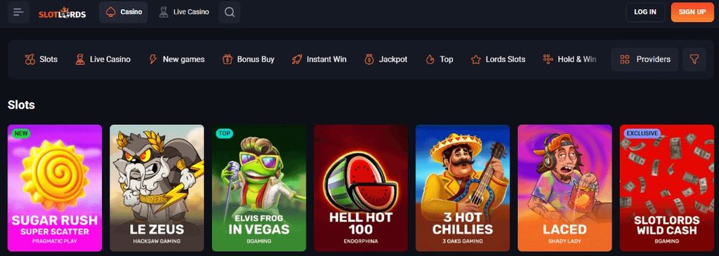 First look at Slotlords: two eligible slots for the LORDS30 offer